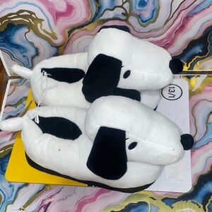 Peanuts snoopy Black and White Plush Slippers 13/1